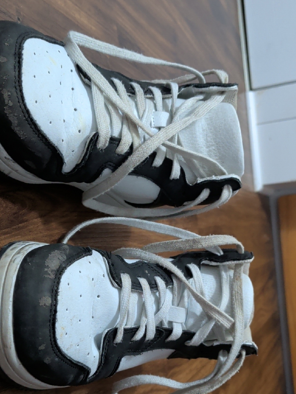 Time and Tru Black and White High-Top Sneakers for Kids